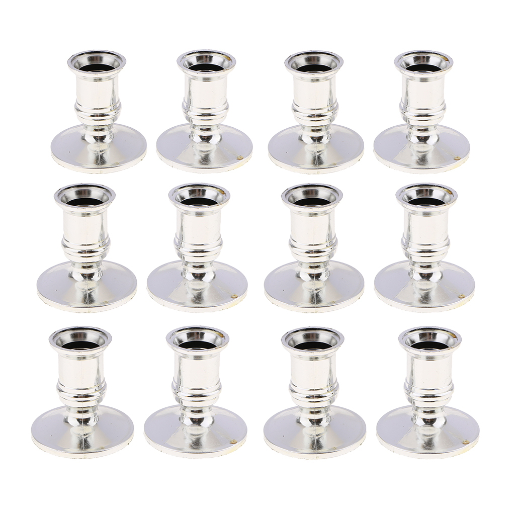 Beeswax Taper Candle - 12pcs Plastic Chamberstick Tapered Pillar Candle