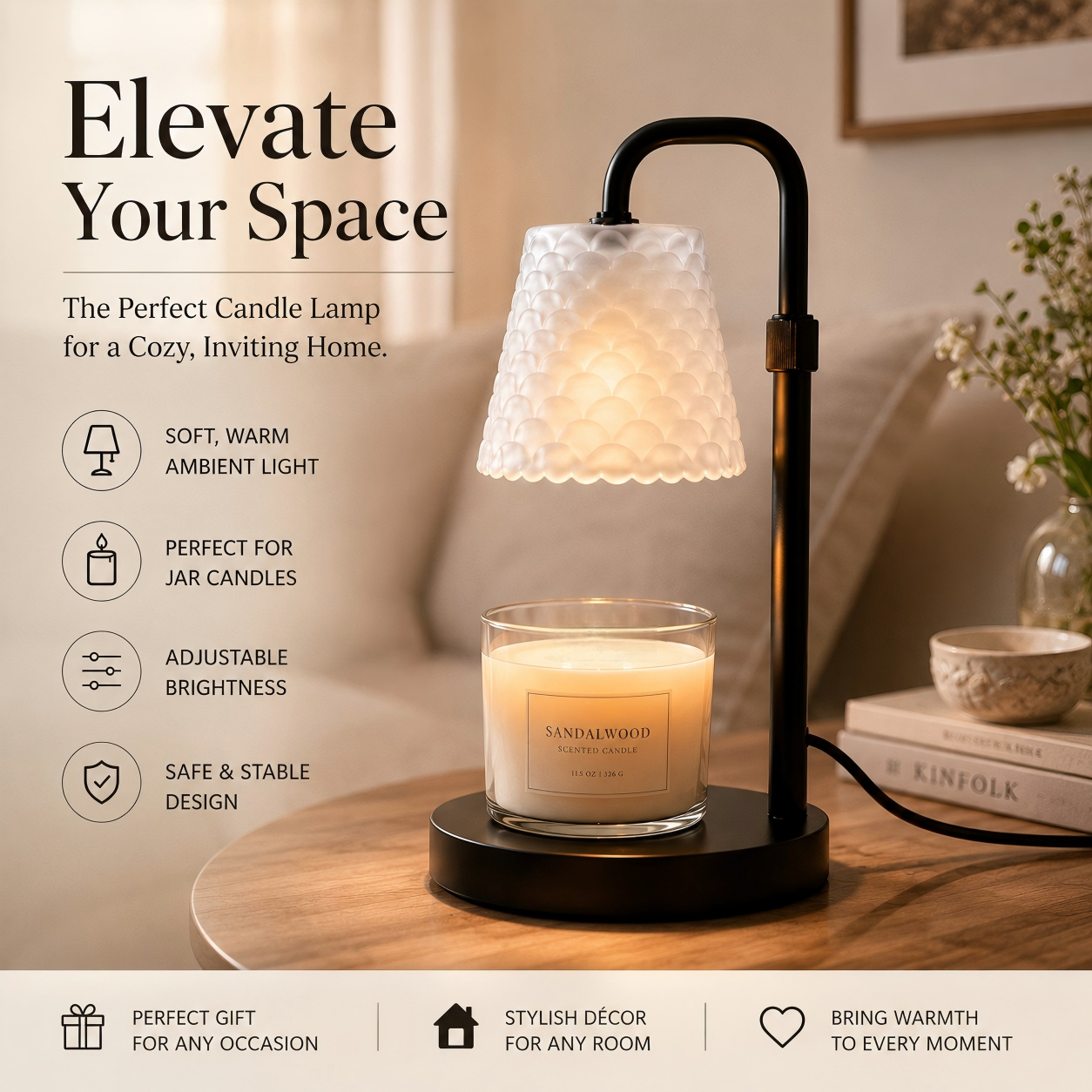 Home Fragrance No 4 - Flameless Candle Warmer Lamp with 4-Key