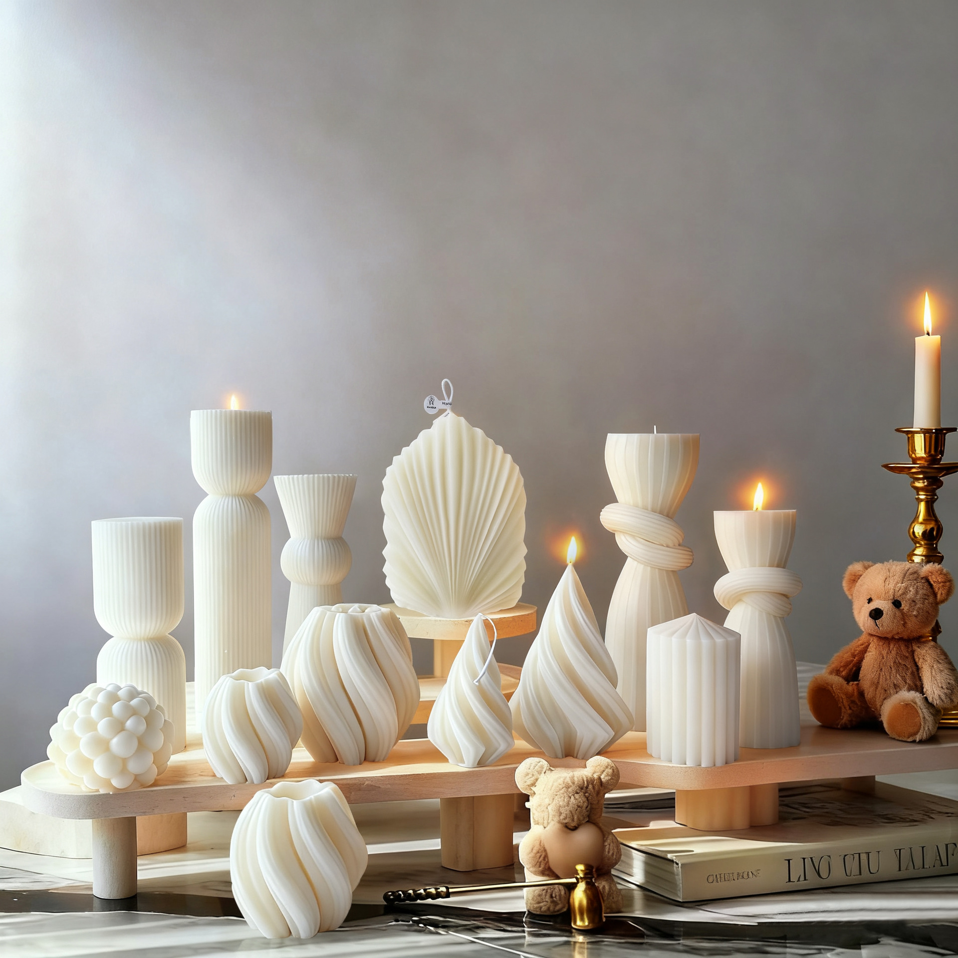 Home Fragrance Flowers - Nordic Minimalist White Scented Candle Atmosphere