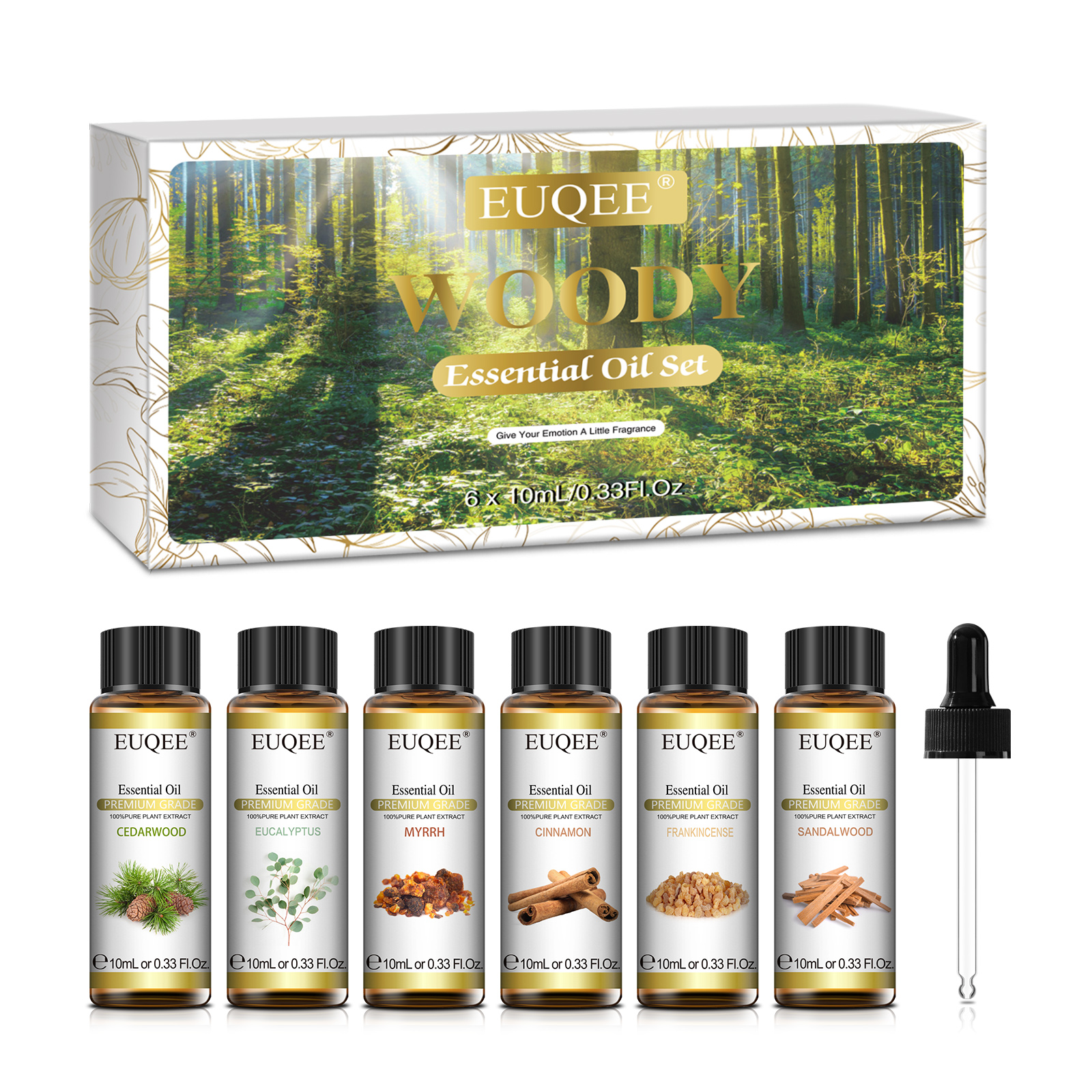 Home Fragrance Eucalyptus - EUQEE 6 Bottles Woody Series Essential