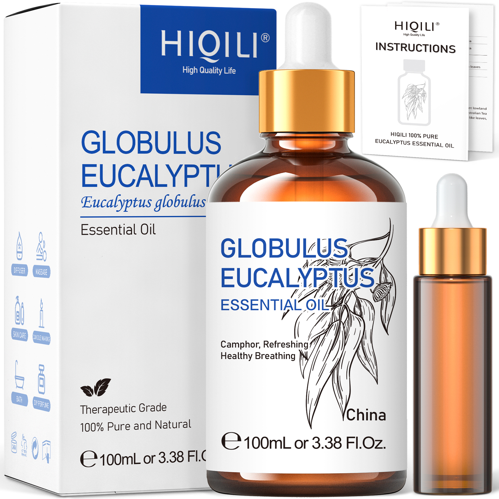 Home Fragrance Eucalyptus - HIQILI 100ML Eucalyptus Vanilla Frankincense Mint