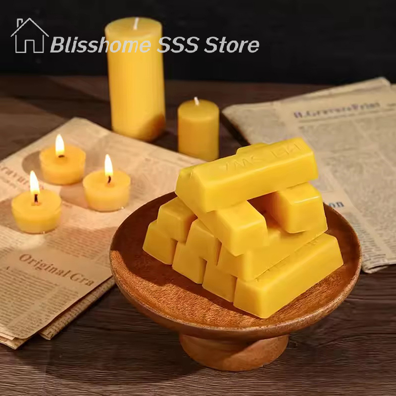 【S】4/8Pcs Pure Beeswax Blocks, - огляд і ціна Beeswax Taper Candle