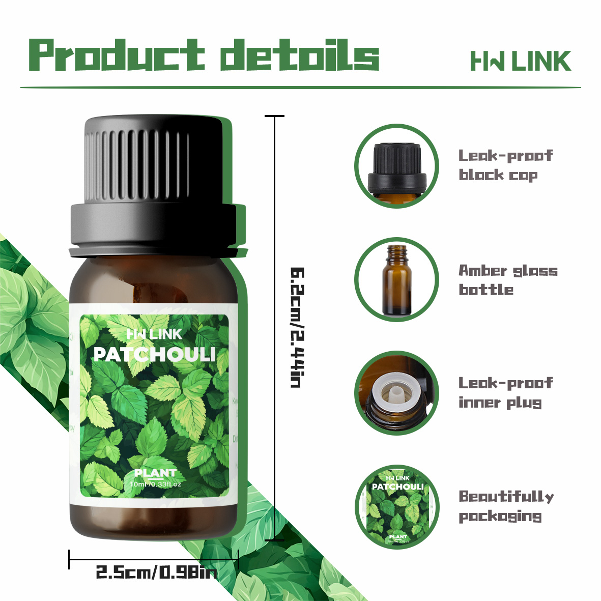 10ml Patchouli Essential Oils  - огляд і ціна Home Fragrance Gift