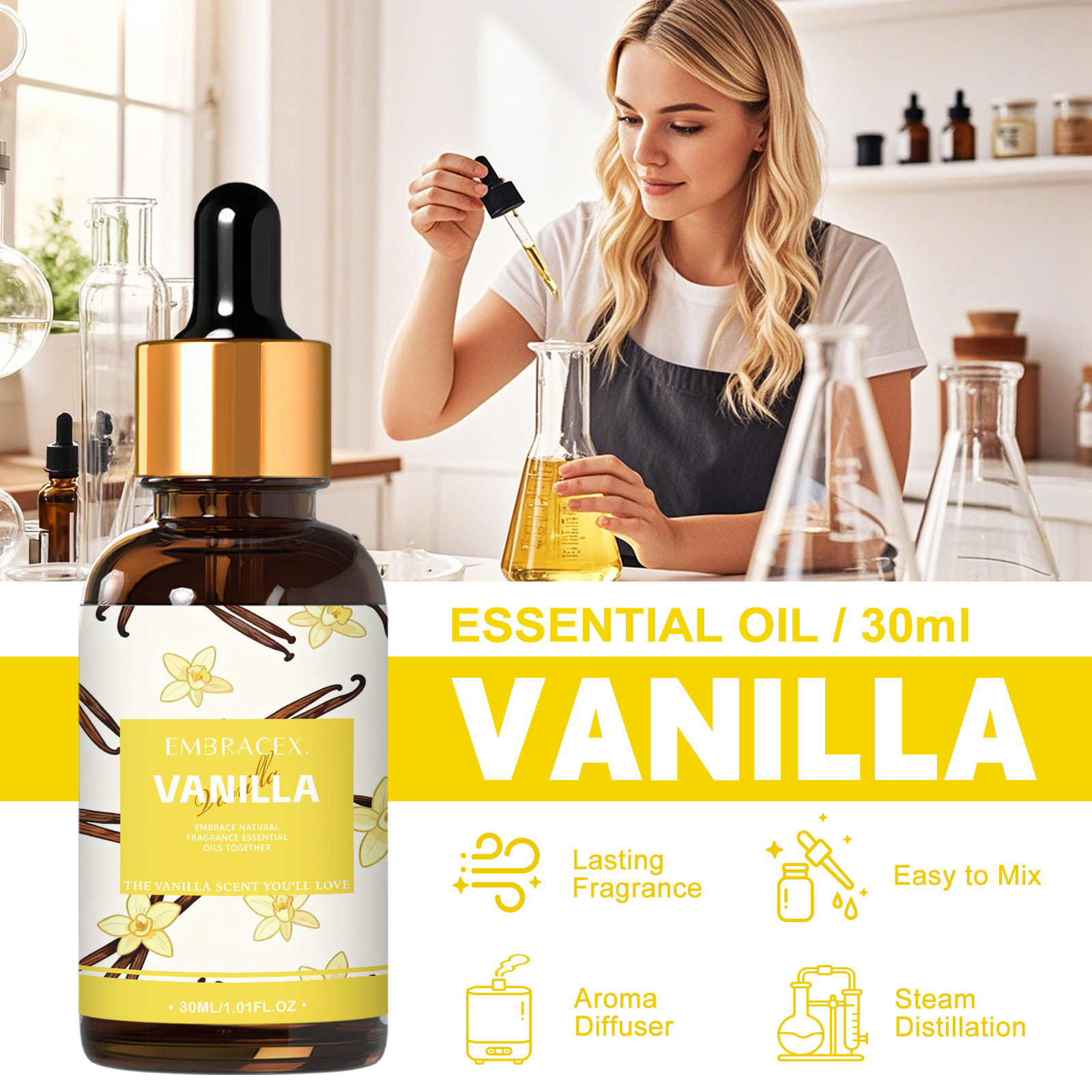 30ml Vanilla Essential Oil  Fo - огляд і ціна Home Fragrance Gift