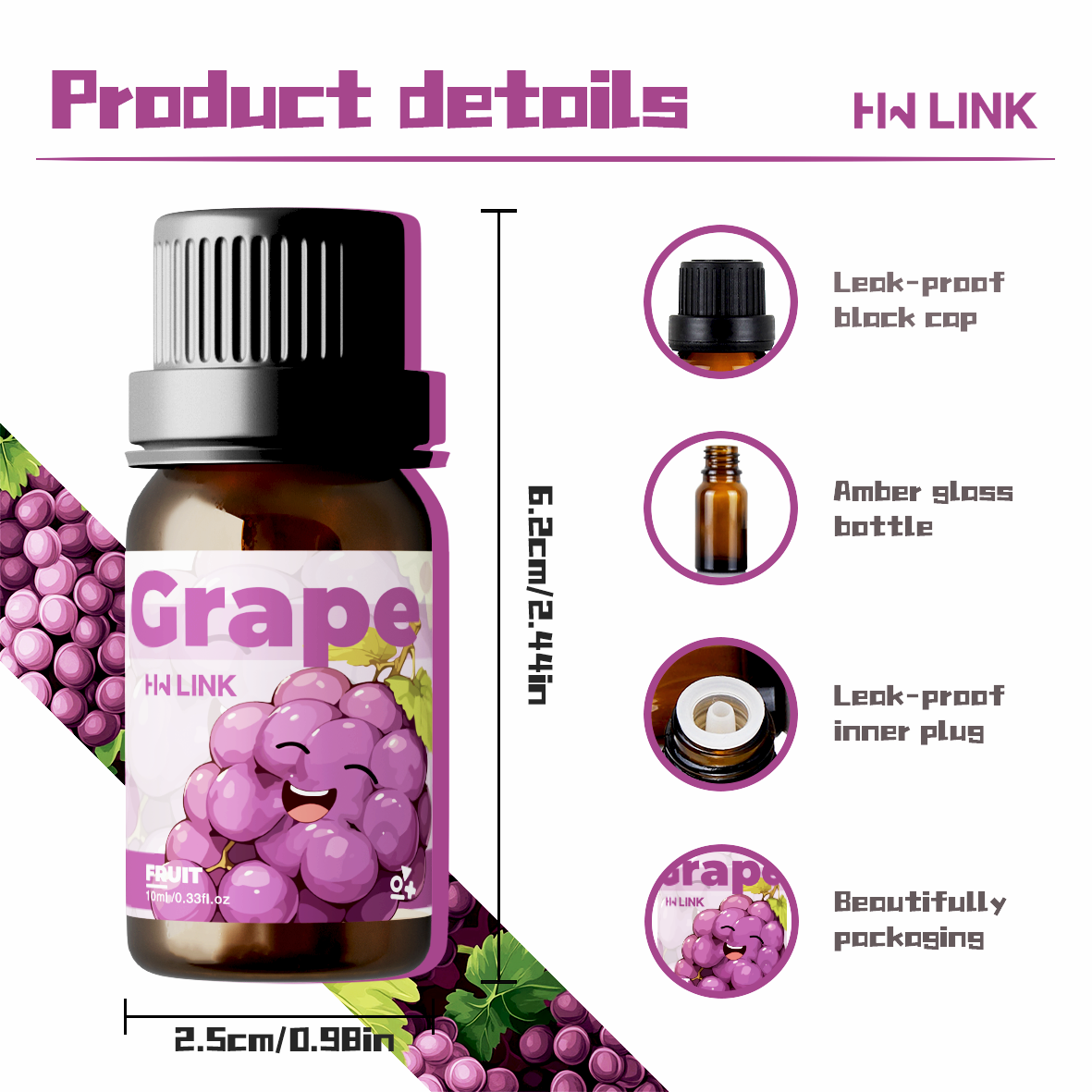 Grape Essential Oil 10ml  Grap - огляд і ціна Home Fragrance Flowers