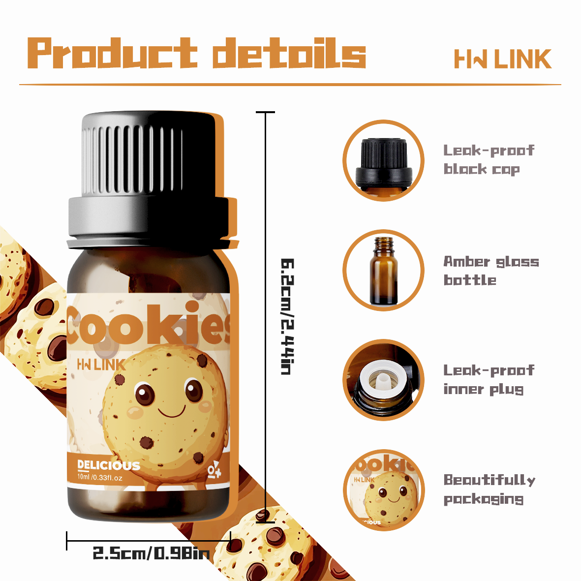 10ml Cookies Essential Oils  f - огляд і ціна Home Fragrance Gift