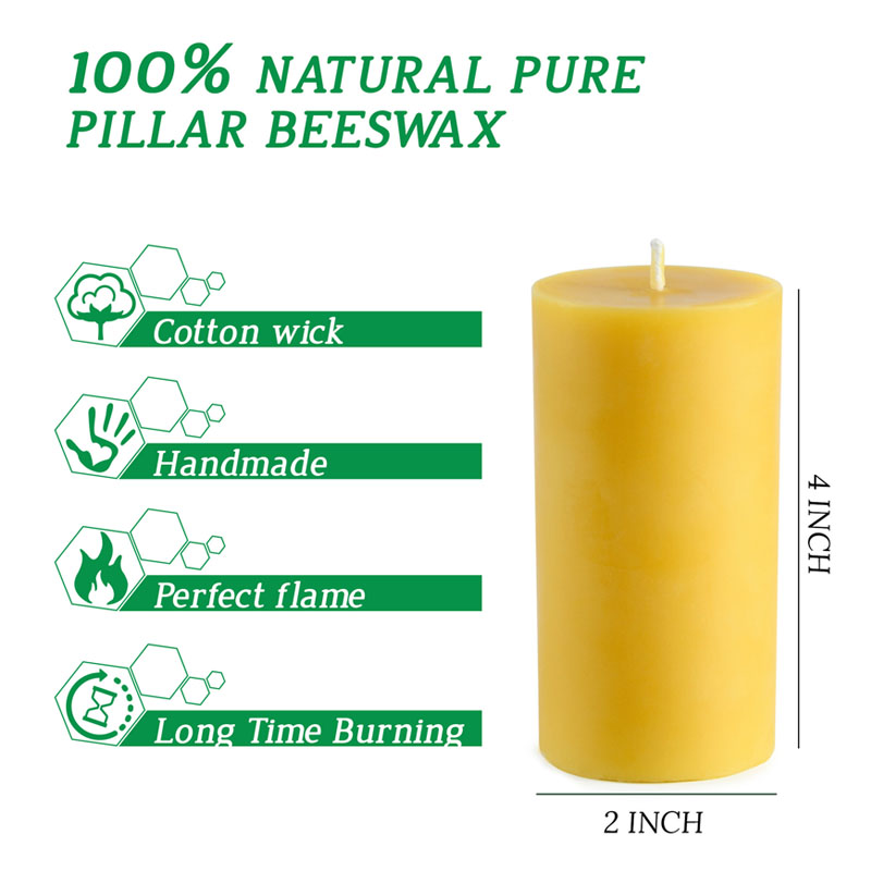 4pcs/lot Natural Beeswax Pilla - огляд і ціна Beeswax Taper Candle