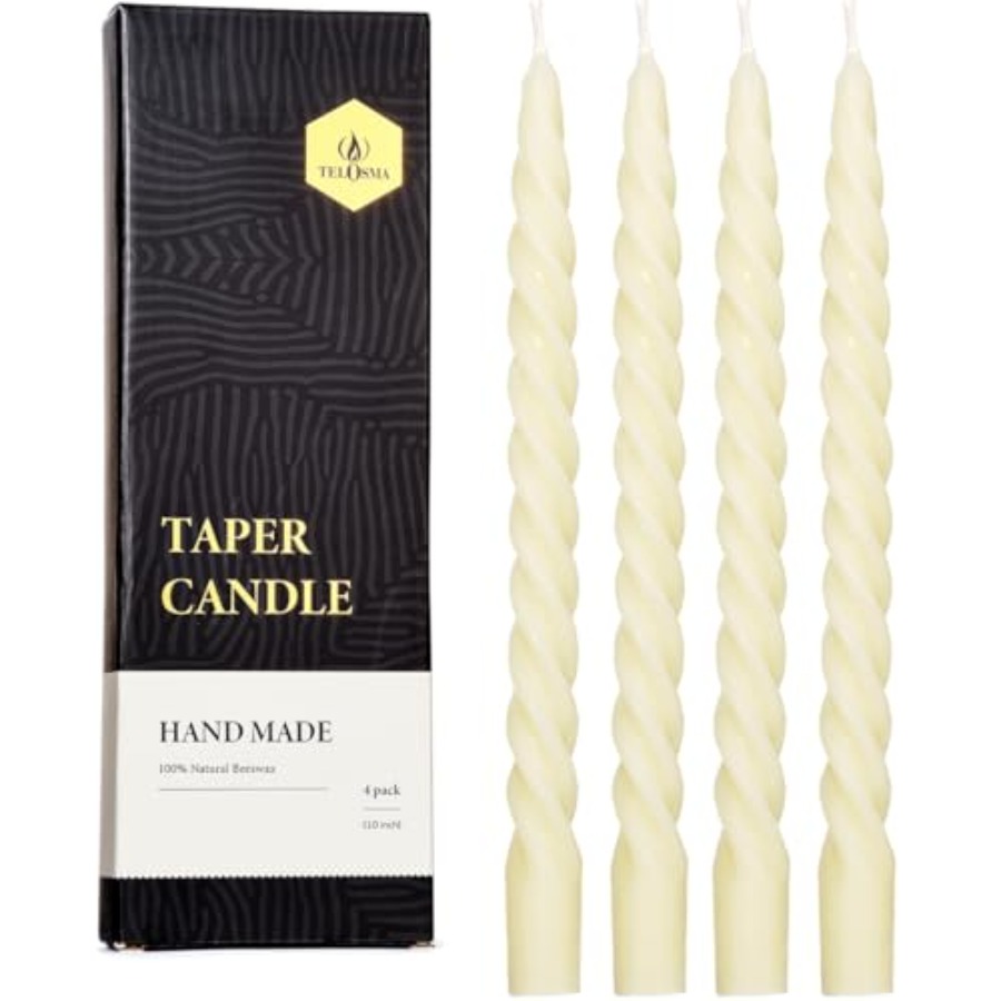 Beeswax Taper Candles Set of 4 - огляд і ціна Beeswax Taper Candle