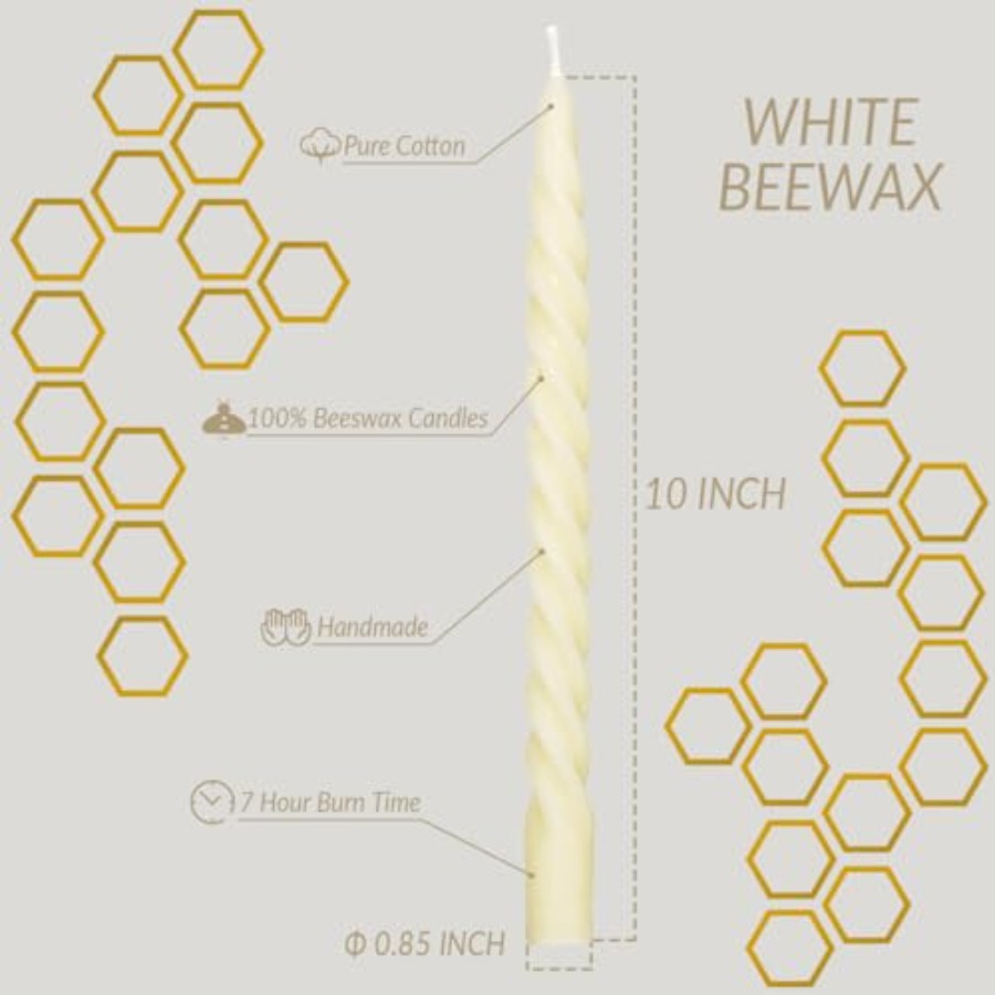 Beeswax Taper Candles Set of 4 - огляд і ціна Beeswax Taper Candle