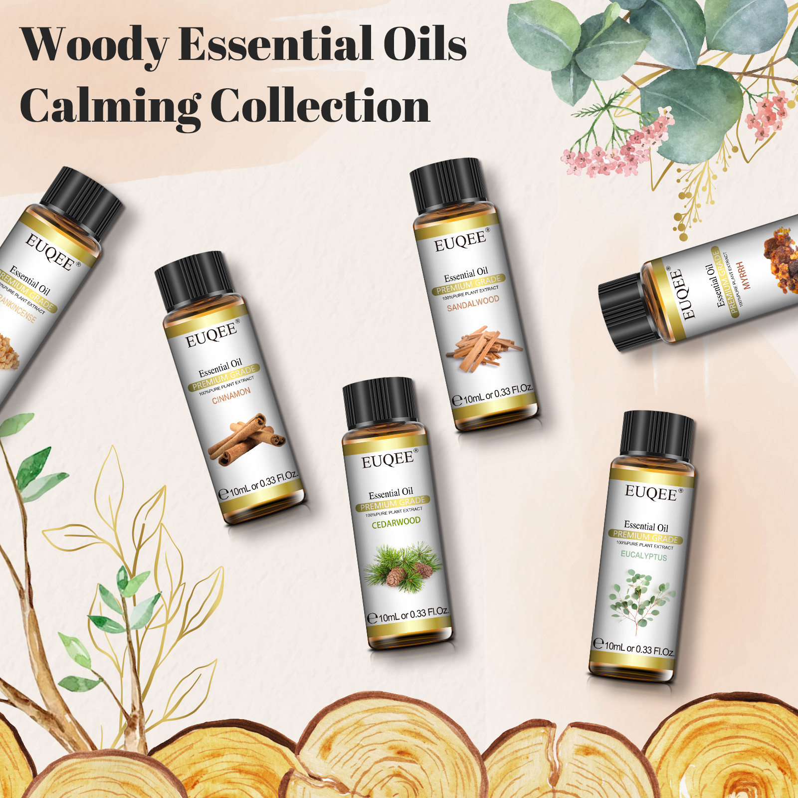 EUQEE 6 Bottles Woody Series E - огляд і ціна Home Fragrance Eucalyptus