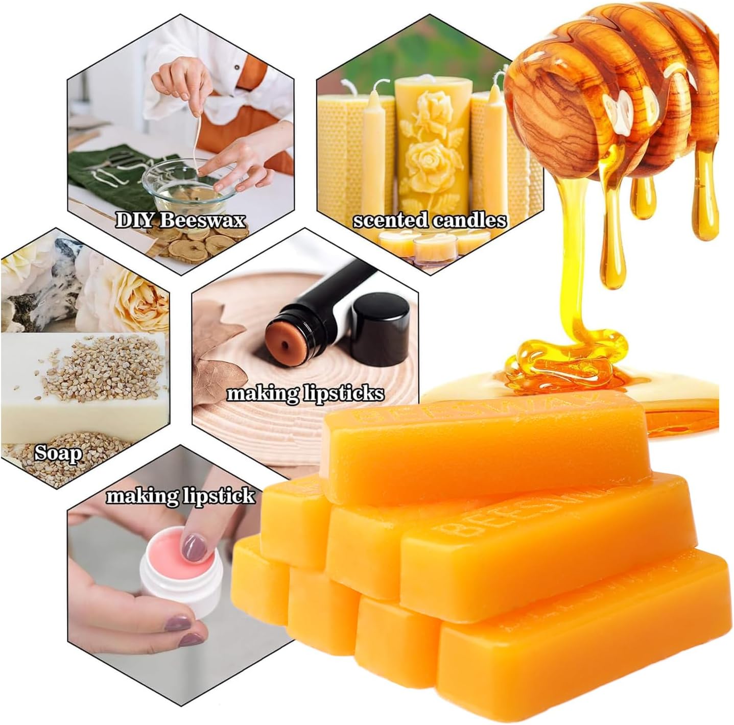 Beeswax Bar, Candle Wax Block  - огляд і ціна Beeswax Taper Candle