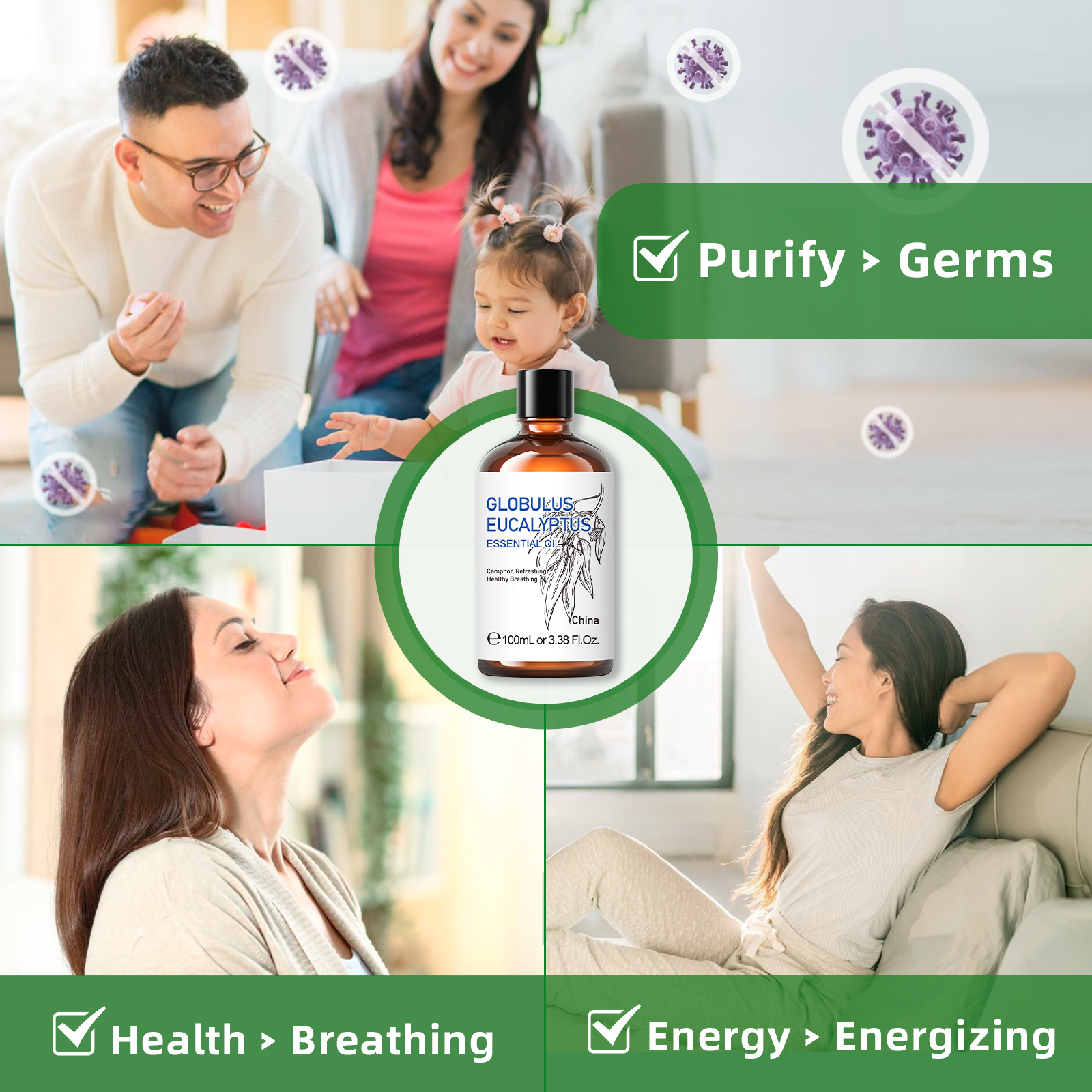 HIQILI 100ML Eucalyptus Vanill - огляд і ціна Home Fragrance Eucalyptus