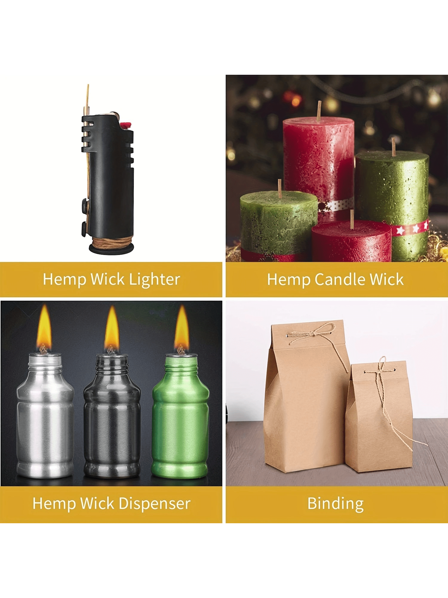 200 in Hemp Wick, Hemp Wick Co - огляд і ціна Beeswax Taper Candle